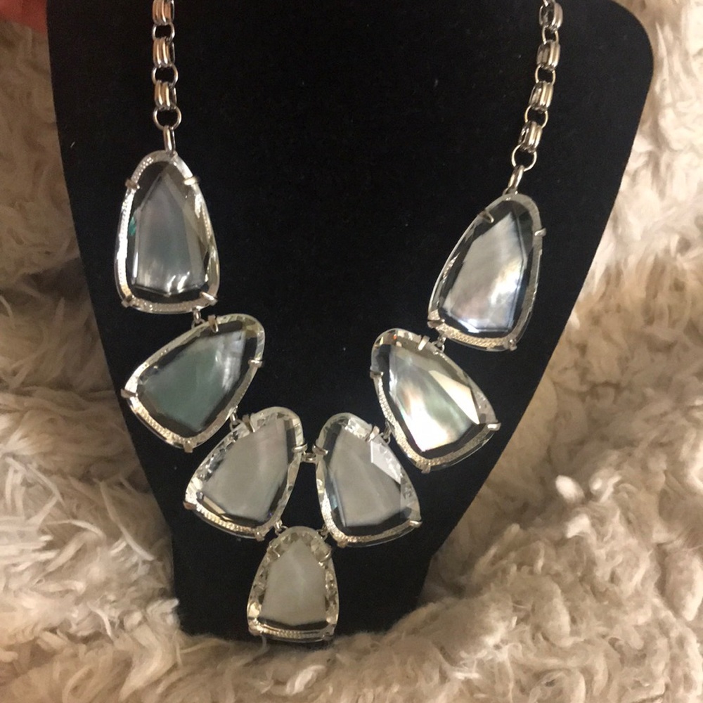 Kendra Scott Iridescent Mother-of-Pearl Statement Necklace - Silver